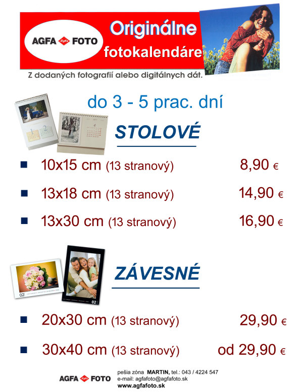 Fotokalendáre z vlastných fotografií