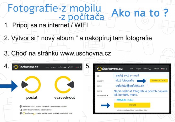 Odoslanie fotografií cez Úschovňu