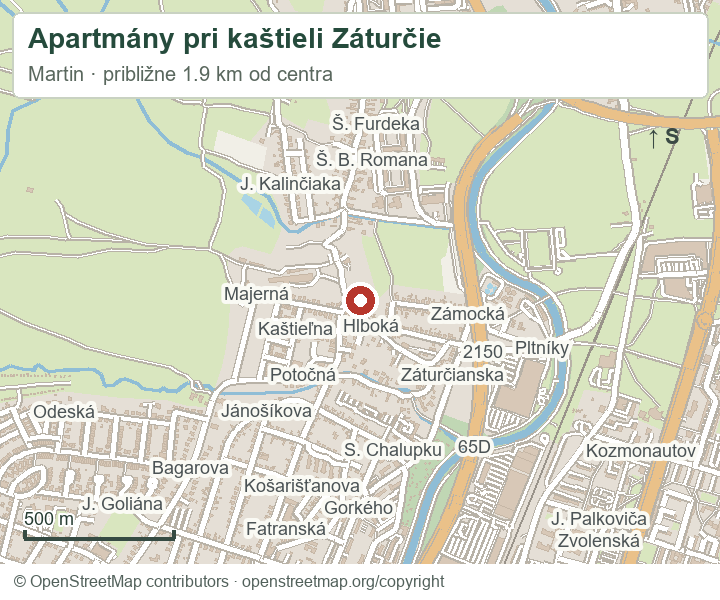 Apartmány pri kaštieli Záturčie – orientačná mapa okolia