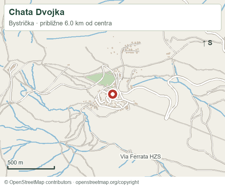 Chata Dvojka – orientačná mapa okolia
