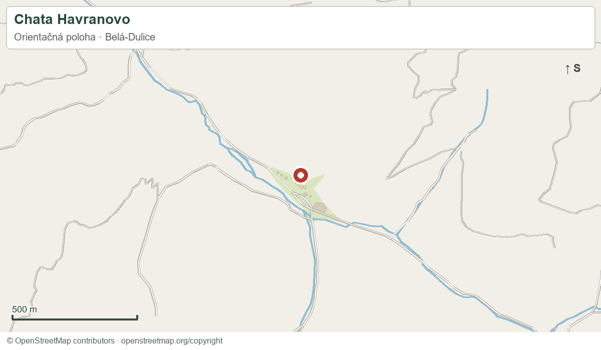 Chata Havranovo – orientačná mapa okolia