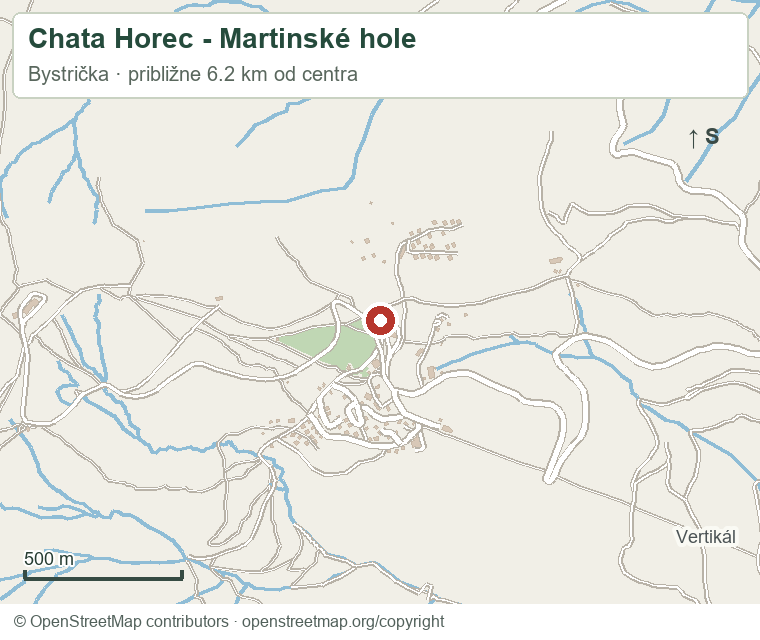 Chata Horec - Martinské hole – orientačná mapa okolia
