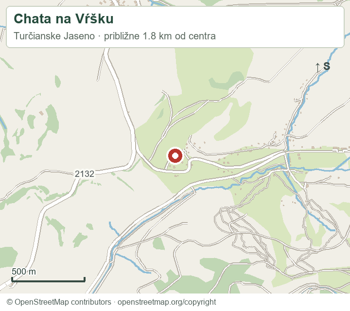 Chata na Vŕšku – orientačná mapa okolia