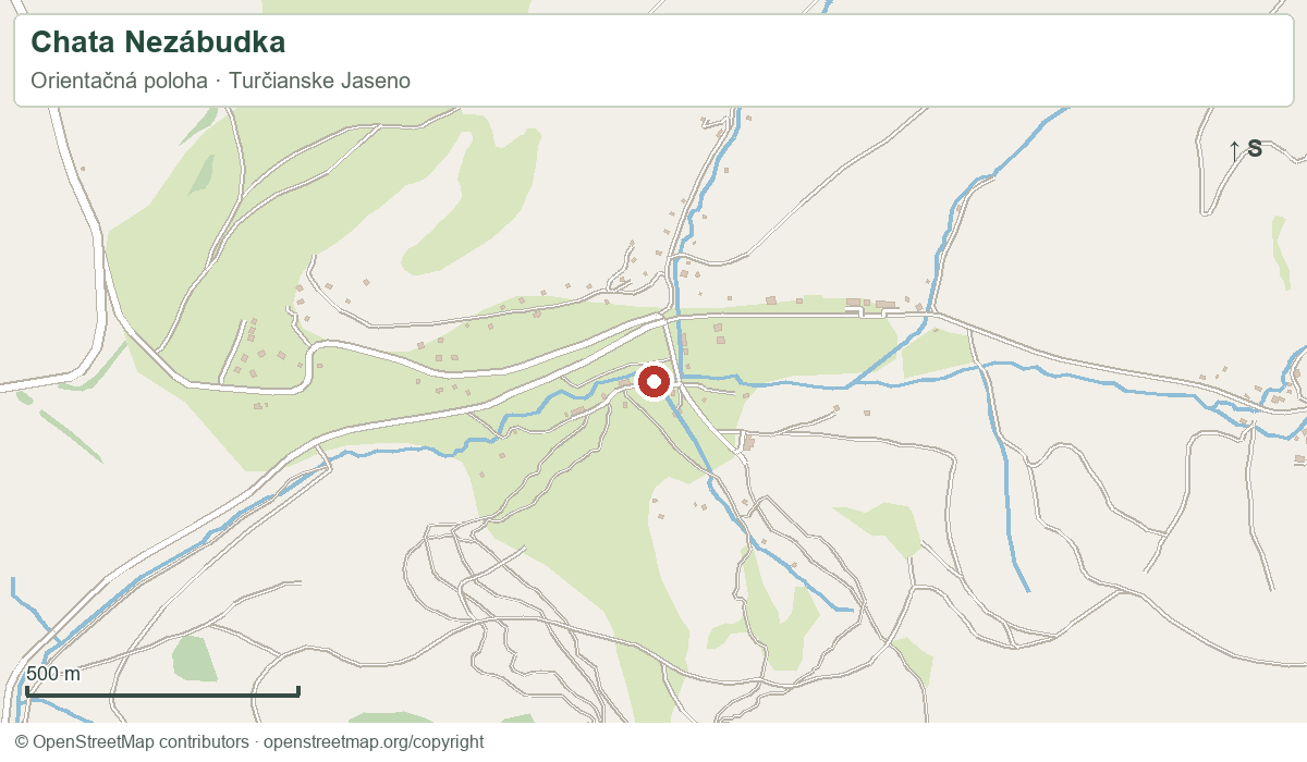 Chata Nezábudka – orientačná mapa okolia