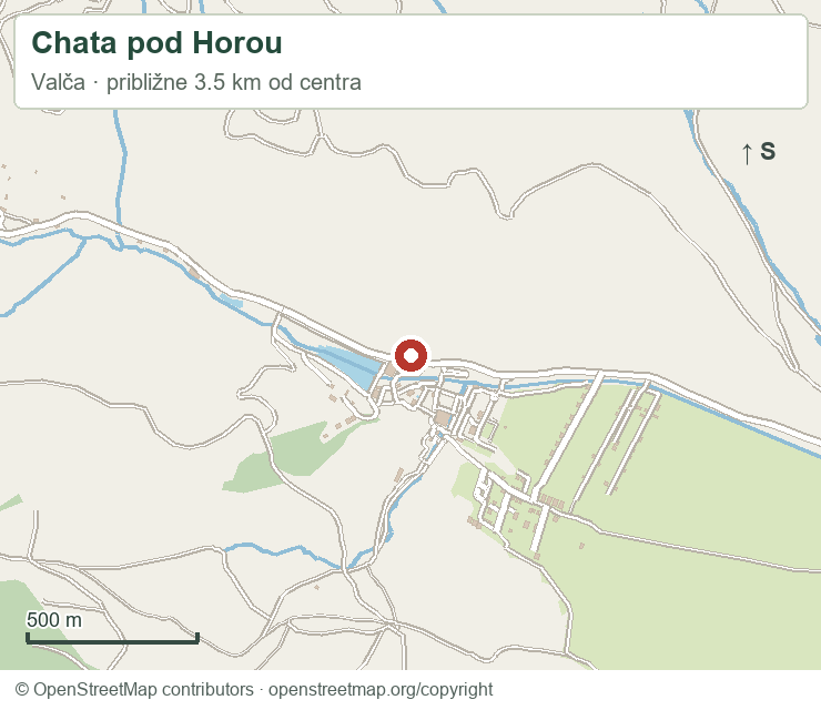 Chata pod Horou – orientačná mapa okolia