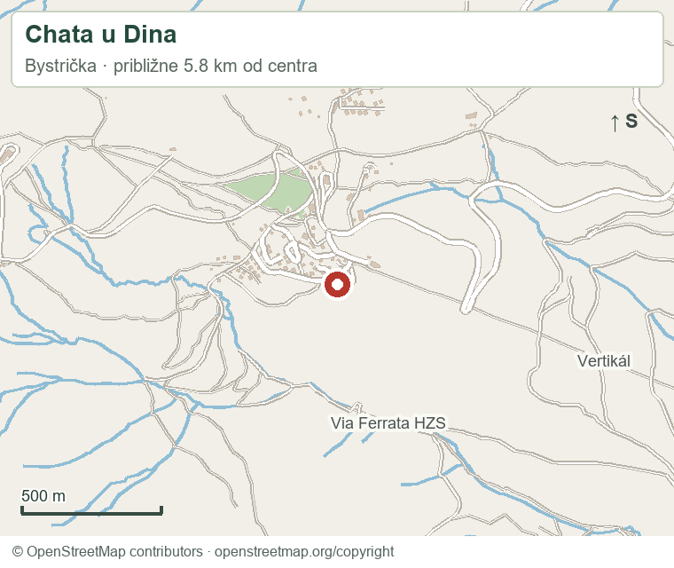 Chata u Dina – orientačná mapa okolia