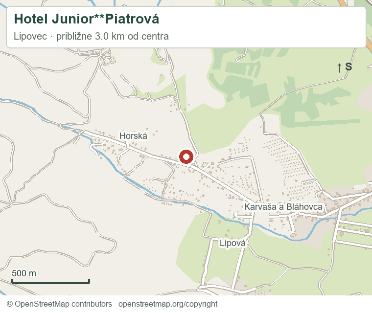 Hotel Junior**Piatrová – orientačná mapa okolia