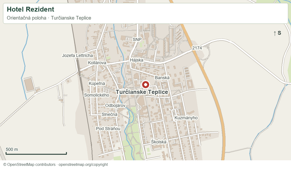 Hotel Rezident – orientačná mapa okolia