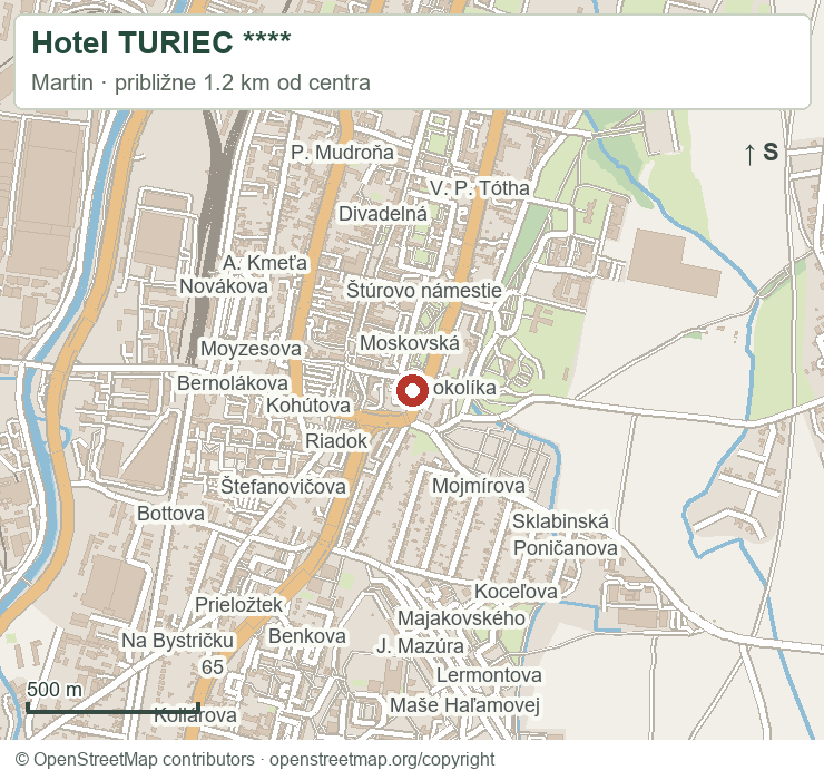 Hotel TURIEC **** – orientačná mapa okolia