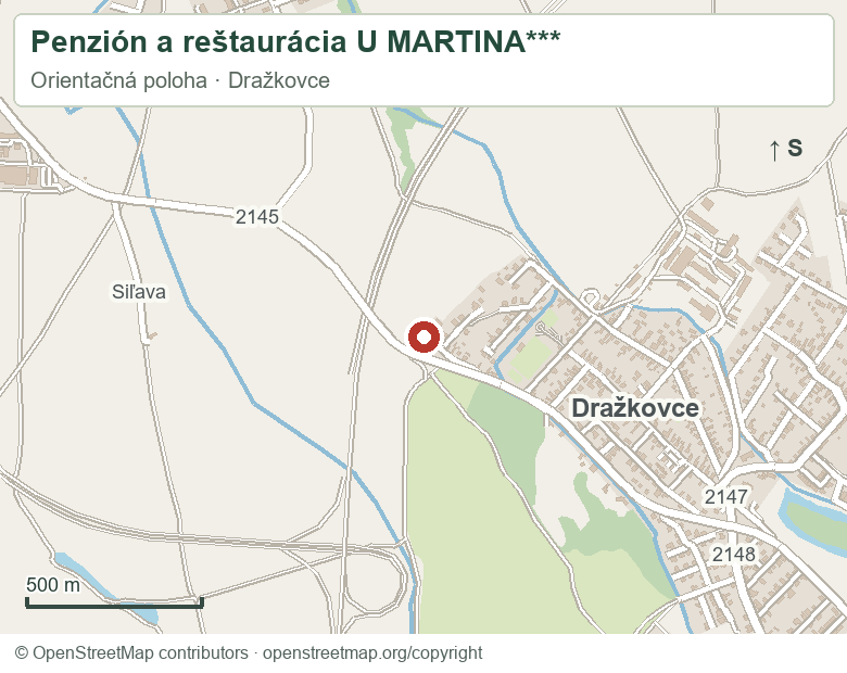 Penzión a reštaurácia U MARTINA*** – orientačná mapa okolia
