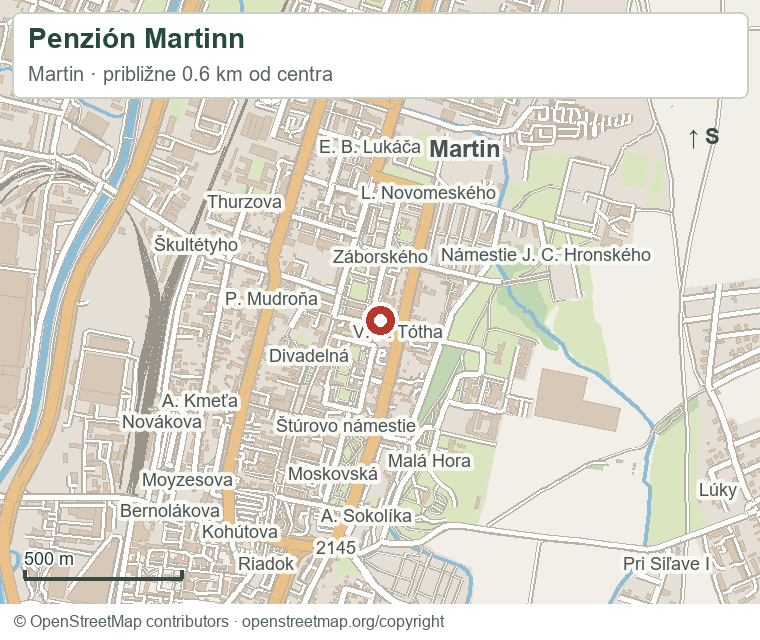 Penzión Martinn – orientačná mapa okolia