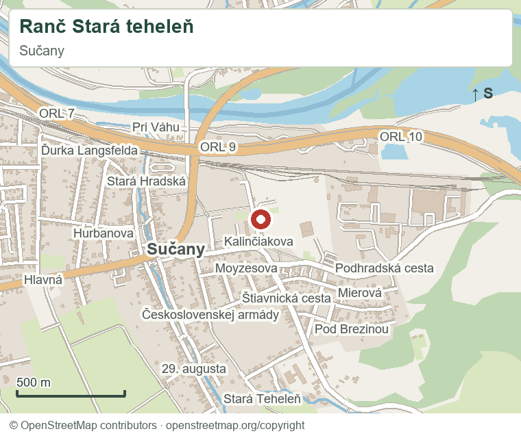 Ranč Stará teheleň – orientačná mapa okolia