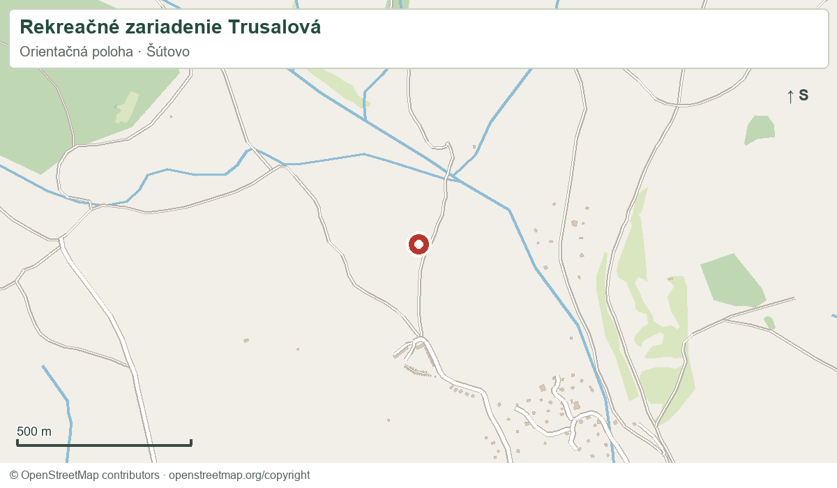 Rekreačné zariadenie Trusalová – orientačná mapa okolia
